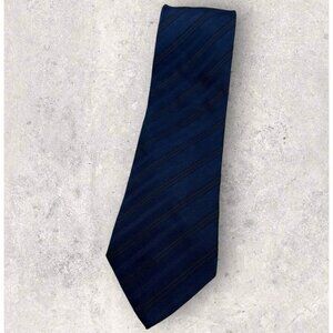 EMPORIO ARMANI Silk Tie ITALY Navy Striped W:4" EUC